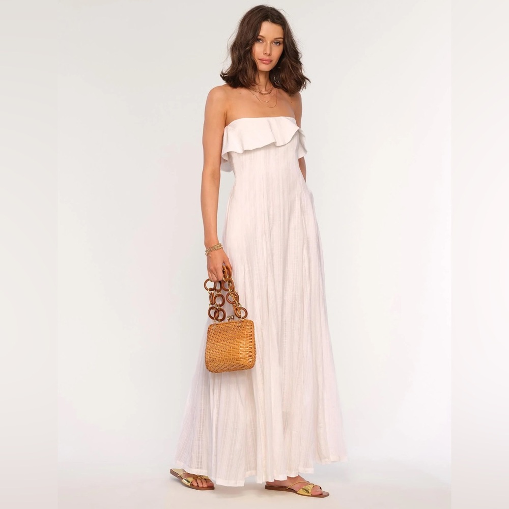 Heartloom Strapless White Maxi Dress